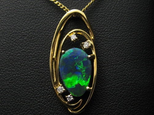 Black opal pendant