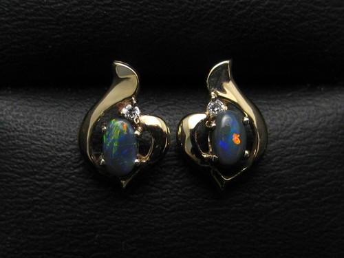 black opal earrings