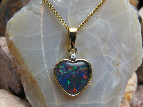 heart shaped opal pendant