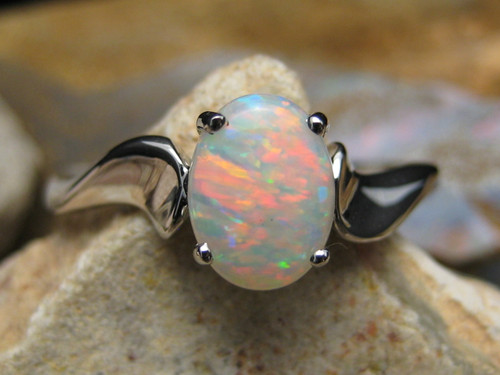 white opal ring