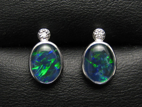 blue green opal earrings
