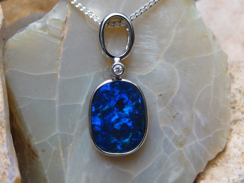 Blue opal pendant
