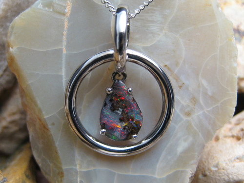 boulder opal pendant