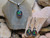matching opal pendant earring set