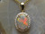 diamond halo opal pendant