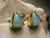 opal triangle earrings