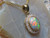 opal diamond halo pendant