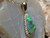 black opal diamond halo pendant