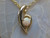 little gold natural white opal pendant  cheap dainty cute round