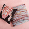 Tibetan Tiger Velvet Pillow Bordeaux 18x18