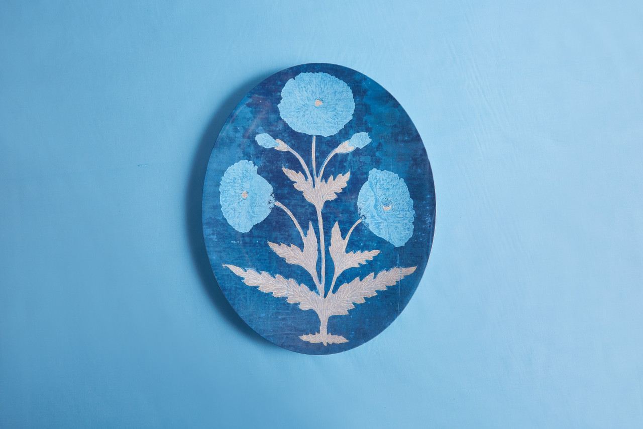 Poppy Blue Oval Tray – Melamine Serving Tray - Thumbnail 3