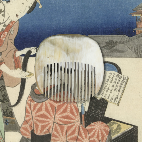 Hand-Carved Buffalo Horn Kimono Comb – White | Artisan Luxury Hair Comb, Small Decorative Comb