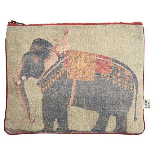 Elephant/Poppy Canvas Pouch