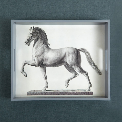 Forum Rectangular Lacquer Tray – Dove | Handcrafted Wood Serving Tray