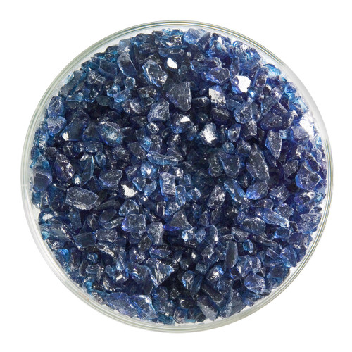 Bullseye Glass Steel Blue Transparent, Frit, Coarse, 1 lb jar 001406-0003-F-P001