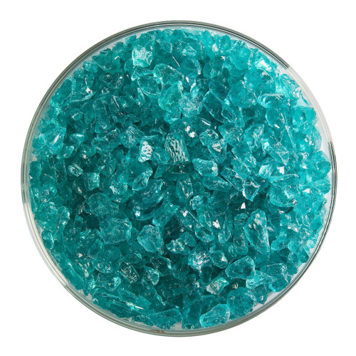 Bullseye Glass Light Aquamarine Blue Transparent, Frit, Coarse, 1 lb jar 001408-0003-F-P001