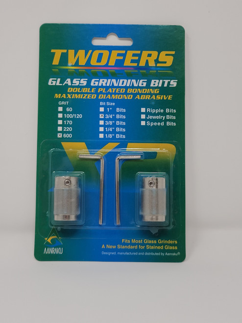 1", 600 grit Twofers glass grinding bits