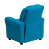 Flash Furniture Contemporary Turquoise Vinyl Kids Recliner with Cup Holder and Headrest Model DG-ULT-KID-TURQ-GG 3