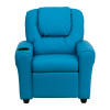 Flash Furniture Contemporary Turquoise Vinyl Kids Recliner with Cup Holder and Headrest Model DG-ULT-KID-TURQ-GG 6