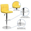 Flash Furniture Contemporary Yellow Vinyl Adjustable Height Bar Stool with Arms and Chrome Base Model DS-810-MOD-YEL-GG 2