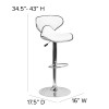 Flash Furniture Contemporary Cozy Mid-Back Yellow Vinyl Adjustable Height Bar Stool with Chrome Base Model DS-815-WH-GG 3