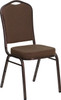 Flash Furniture HERCULES Series Crown Back Stacking Banquet Chair with Beige Fabric and 2.5'' Thick Seat - Copper Vein Frame Model FD-C01-COPPER-008-T-02-GG