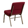 Flash Furniture HERCULES Series 21'' Extra Wide Burgundy Fabric Stacking Church Chair with 4'' Thick Seat - Gold Vein Frame Model FD-CH0221-4-GV-3169-GG 4