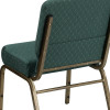 Flash Furniture HERCULES Series 21'' Extra Wide Hunter Green Dot Patterned Fabric Stacking Church Chair with 4'' Thick Seat - Gold Vein Frame Model FD-CH0221-4-GV-S0808-GG 6