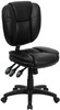 Flash Furniture Mid-Back Black Leather Multi-Functional Ergonomic Task Chair with Arms Model GO-930F-BK-LEA-GG