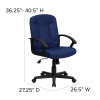 Flash Furniture Mid-Back Navy Fabric Executive Chair with Nylon Arms Model GO-ST-6-NVY-GG 5