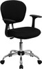 Flash Furniture Mid-Back Black Mesh Task Chair with Arms and Chrome Base Model H-2376-F-BK-ARMS-GG