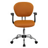 Flash Furniture Mid-Back Orange Mesh Swivel Task Chair with Chrome Base and Arms Model H-2376-F-ORG-ARMS-GG 5