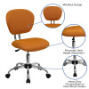 Flash Furniture Mid-Back Orange Mesh Task Chair with Chrome Base Model H-2376-F-ORG-GG 4