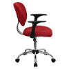 Flash Furniture Mid-Back Red Mesh Task Chair with Arms and Chrome Base Model H-2376-F-RED-ARMS-GG 4