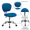 Flash Furniture Mid-Back Turquoise Mesh Task Chair with Chrome Base Model H-2376-F-TUR-GG 4