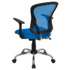 Flash Furniture Mid-Back Blue Mesh Office Chair with Chrome Finished Base Model H-8369F-BL-GG 6