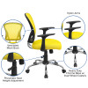 Flash Furniture Mid-Back Yellow Mesh Office Chair with Chrome Finished Base Model H-8369F-YEL-GG 4