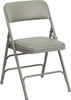 Flash Furniture HERCULES Series Curved Triple Braced & Quad Hinged Gray Vinyl Upholstered Metal Folding Chair Model HA-MC309AV-GY-GG
