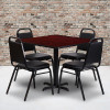 Flash Furniture 36'' Square Mahogany Laminate Table Set with 4 Black Trapezoidal Back Banquet Chairs, Model HDBF1010-GG 2