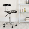 Flash Furniture Vibrant Black and Chrome Computer Task Chair with Tractor Seat Model LF-214-BLK-GG 2