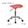 Flash Furniture Vibrant Silver Tractor Seat and Chrome Stool Model LF-214A-RED-GG 3