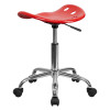 Flash Furniture Vibrant Silver Tractor Seat and Chrome Stool Model LF-214A-RED-GG 4