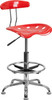 Flash Furniture Vibrant Cherry Tomato and Chrome Drafting Stool with Tractor Seat Model LF-215-CHERRYTOMATO-GG