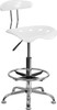 Flash Furniture Vibrant White and Chrome Drafting Stool with Tractor Seat Model LF-215-WHITE-GG