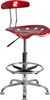 Flash Furniture Vibrant Wine Red and Chrome Drafting Stool with Tractor Seat Model LF-215-WINERED-GG