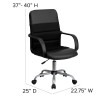 Flash Furniture HERCULES Definity Series Contemporary Black Leather Chair with Stainless Steel Frame Model LF-W-61B-2-GG 5