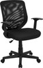 Flash Furniture Mid-Back Black Mesh Office Chair with Mesh Fabric Seat, Model LF-W-95A-BK-GG