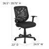 Flash Furniture Mid-Back Black Mesh Office Chair with Mesh Fabric Seat, Model LF-W-95A-BK-GG 5