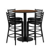 Flash Furniture 36'' Round Black Laminate Table Set with 4 Black Trapezoidal Back Banquet Chairs, Model MD-0011-GG