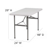 Flash Furniture 24''W x 48''L Granite White Plastic Folding Table Model RB-2448-GG 3
